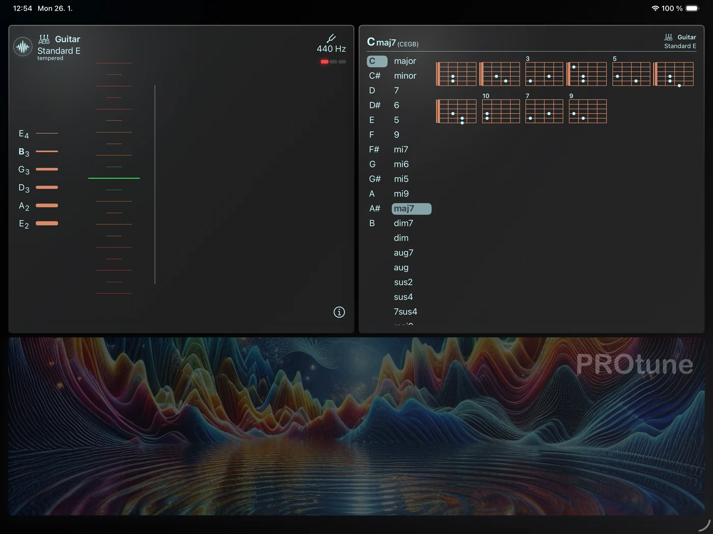 PROtune — Od názvu akordu k hmatům pod prsty.